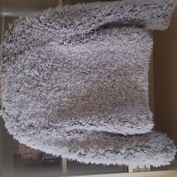 LULUS Fuzzy Gray blue Jacket. - Picture 2 of 5